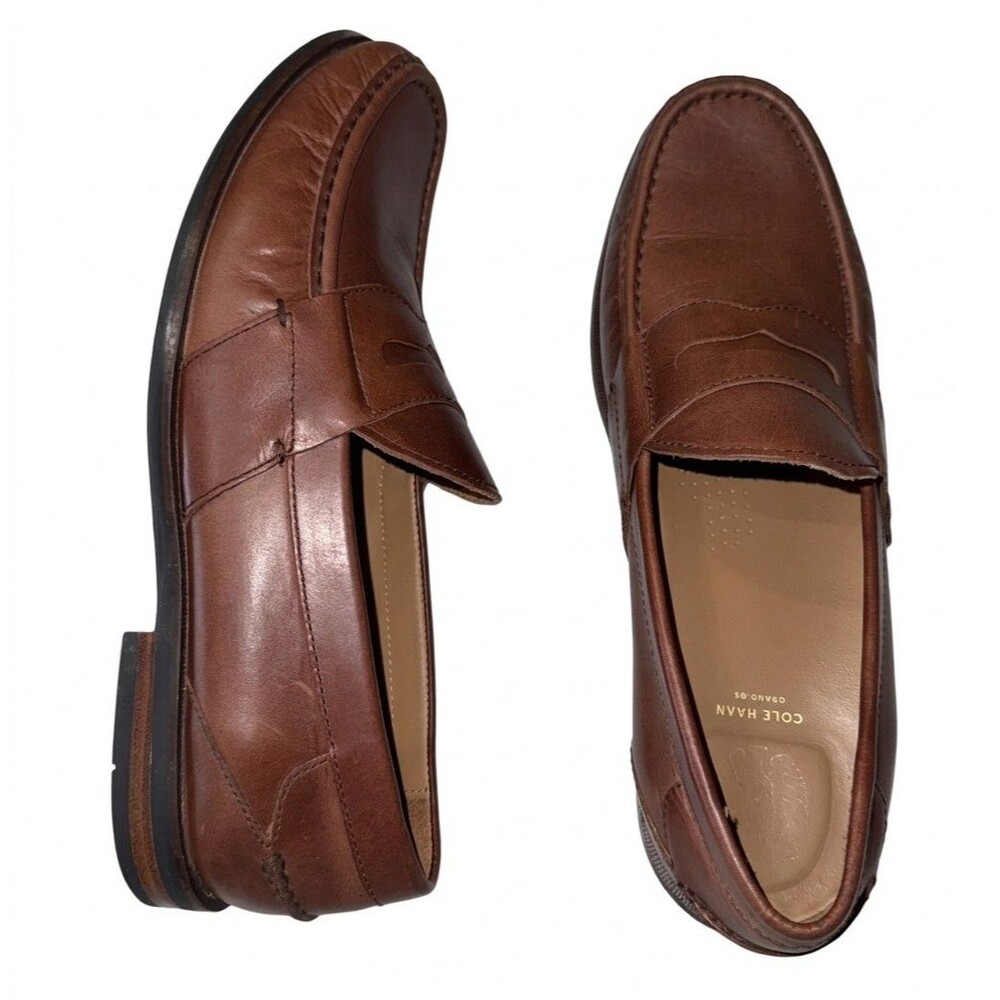 Cole Haan Pinch Grand OS Penny Loafers Mens 10.5 M British Tan Leather Shoes